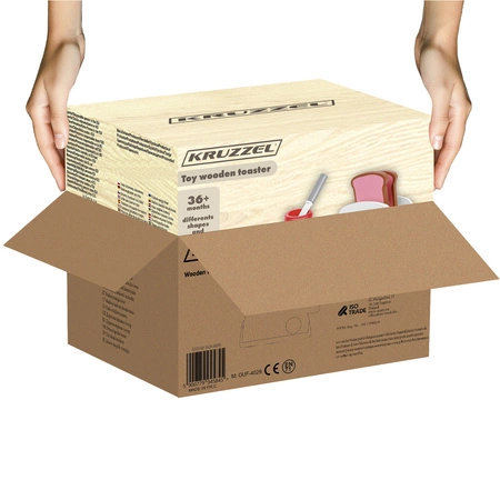Drewniany Toster Zestaw + Akcesoria z Akcesoriami na Prezent dla Dzieci KRUZZEL