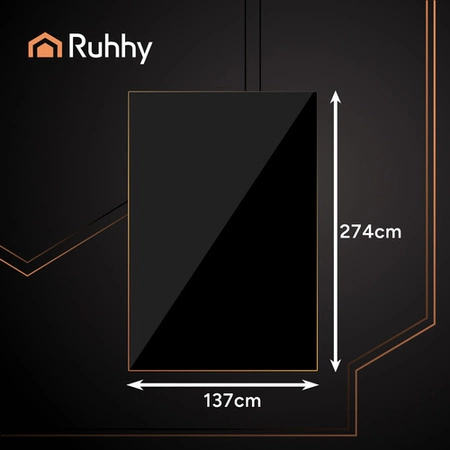 Obrus Foliowy RUHHY Czarny 137x274cm Plamoodporny Wodoodporny Dekoracyjny