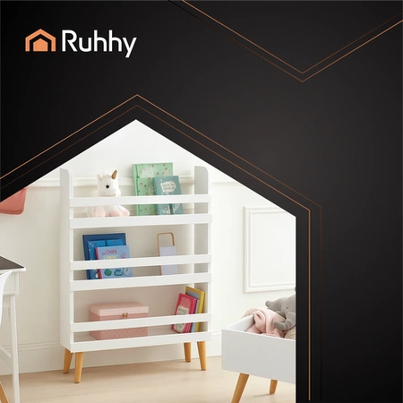 Regał na Zabawki Książki Biały dla Dzieci Półka Szafka z 3 Półkami 95 cm