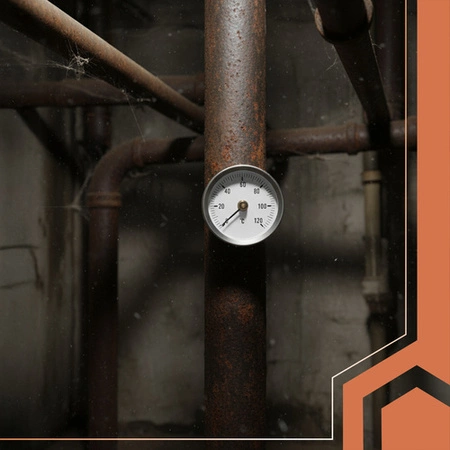 Termometr Tarczowy Okrągły 120°C na Rurę Bimetalowy Przylgowy do Pieca 63mm Ruhhy 26557