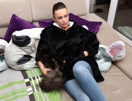 Ciepła Bluza Oversize XXL Koc Włochacz Futrzak 2w1 RUHHY