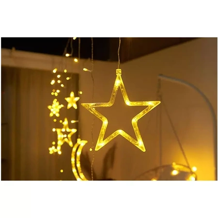 Kurtyna Lampki 138 LED Choinkowe Wiszące USB Pilot ISO TRADE