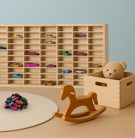 Półka na Samochodziki Autka Resoraki TIR Organizer na 80 Miejsc Drewniana Kruzzel 26582