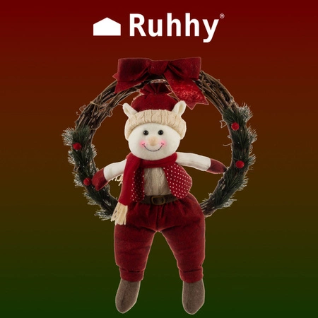 Wianek na Drzwi Stroik Wieniec Świąteczny Dekoracja Ozdoba Ścianę Duży Elf RUHHY