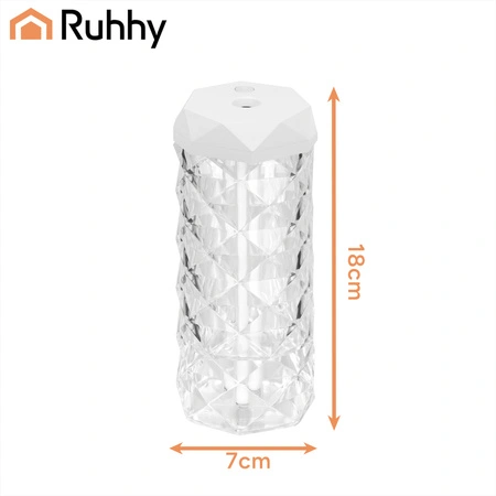Nawilżacz Powietrza Lampka Nocna Kryształowa Diament Lampa LED z Efekt Róży RUHHY