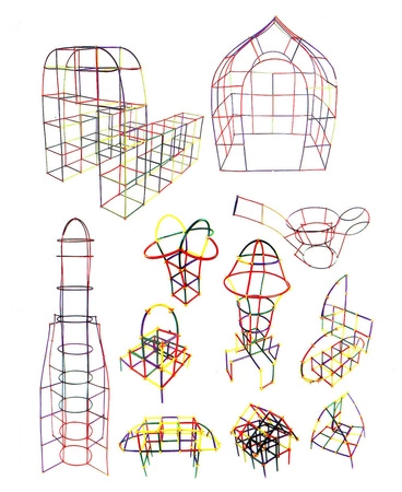 Klocki Konstrukcyjne Zestaw Słomki Patyczki 408 el KRUZZEL