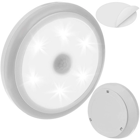 Lampka Nocna 6 LED Czujnik Ruchu Zmierzchu Baterie IZOXIS