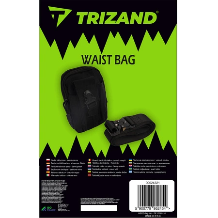 Saszetka Nerka + Pas Taktyczny Męska Czarna Taktyczna Wojskowa na Pasek TRIZAND