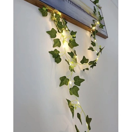 Sztuczny Bluszcz LED x12 na Ścianę Balkon Girlanda Sztuczne Liście XXL 25 m GARDLOV