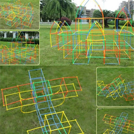 Klocki Konstrukcyjne Zestaw Słomki Patyczki 408 el KRUZZEL