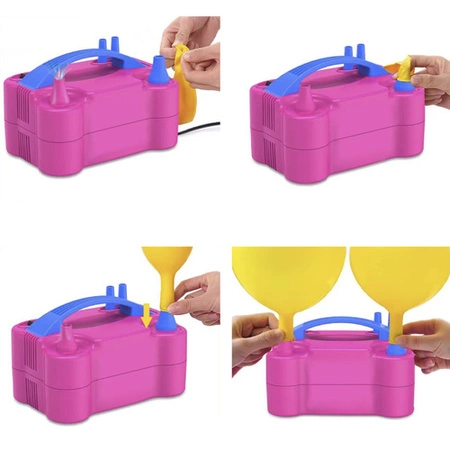 Elektryczna Pompka do Balonów 2 Dysze Szybka Wydajna Mocna 600W Różowa KRUZZEL