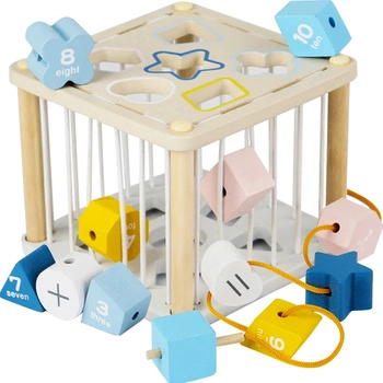 Sorter Kostka Edukacyjna Elastyczna Drewniana Sensoryczna Klocki Montessori KRUZZEL