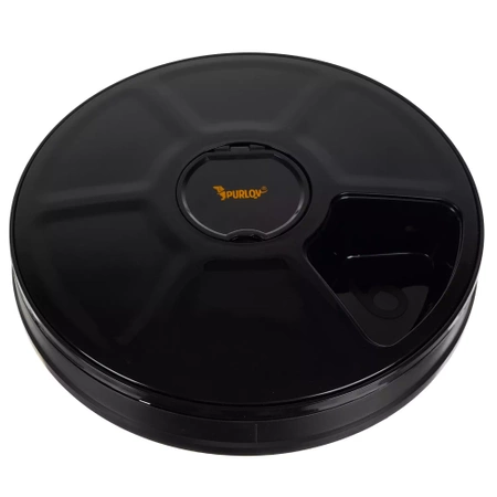 Automatyczny czarny podajnik karmy marki PURLOV