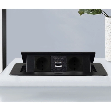 Gniazdo Chowane w Blat Nablatowe Gniazdko + 2 USB IZOXIS