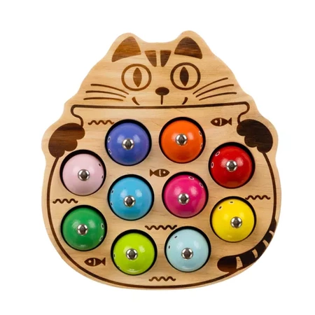 Łowienie Rybek Gra Zręcznościowa Drewniana Rybki na Magnes + Wędki Rodzinna KRUZZEL