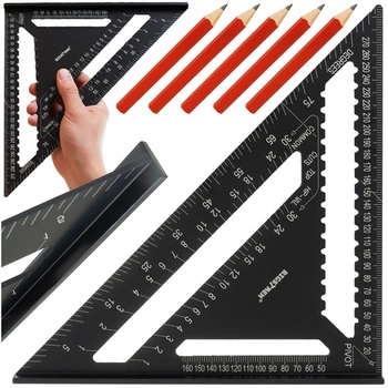 Kątownik Ciesielski Aluminiowy Przymiar Stolarski Narożnik Budowlany 30x30 Bigstren 25874