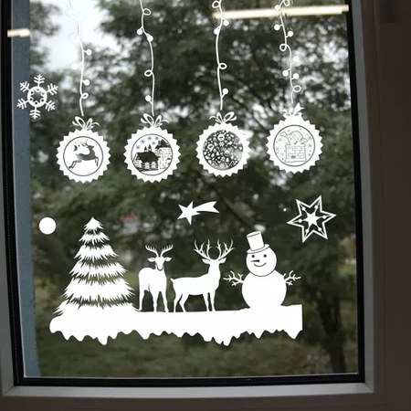 Naklejki Świąteczne na Okno Szybę Śnieżynki Święta Ozdoby Samoprzylepne XXL SUPERCENA RUHHY