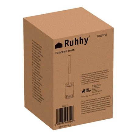 Szczotka do WC Toaletowa do Łazienki Toalety Czarna Klozetowa Stojak Zestaw RUHHY 25725