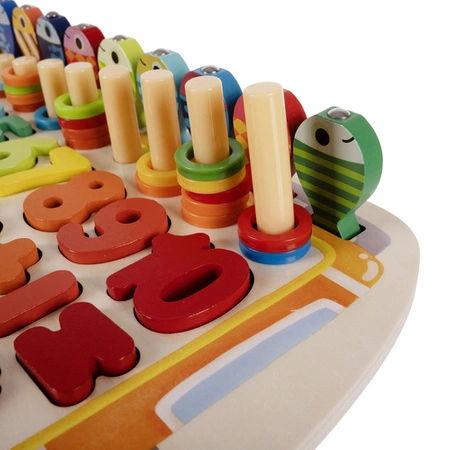Układanka Sorter Drewniana Montessori Edukacyjna Klocki Zabawka dla Dzieci KRUZZEL