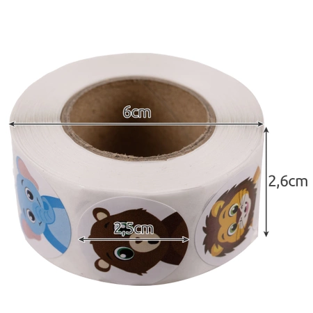 Naklejki Motywacyjne dla Dzieci Nagrody 2,5cm 500szt Nagroda Rolka 8 Wzorów KRUZZEL