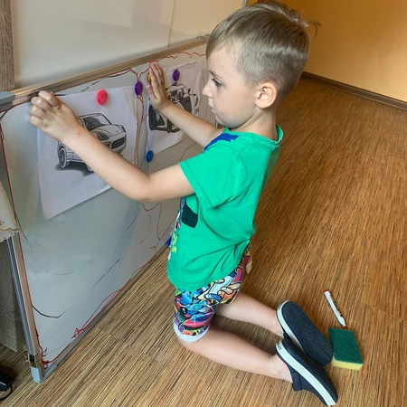 Tablica Magnetyczna Suchościeralna Biała 60x40 cm + Magnesy Gąbka Markery MAALEO