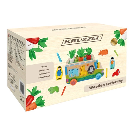 Drewniany Sorter Edukacyjny Złap Robaczka Marchewki Układanka Montessori Kruzzel 26250