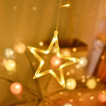 Kurtyna Lampki 138 LED Choinkowe Wiszące USB Pilot ISO TRADE