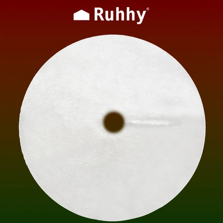 Dywanik pod Choinkę Mata Futerko Biały Dywan 120cm Duży na Prezenty Okrągły RUHHY