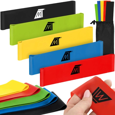 Zestaw 5 Gum do Ćwiczeń Gumy Taśmy Fitness Fizjoterapia MALATEC