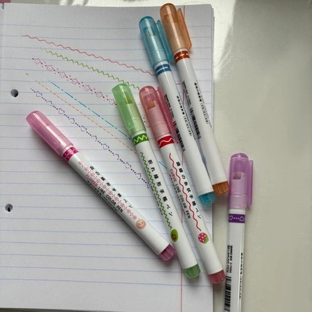 Pisaki do Szlaczków Wzorków Flamastry Robiące Wzorki Mazaki 6szt dla Dzieci MAALEO