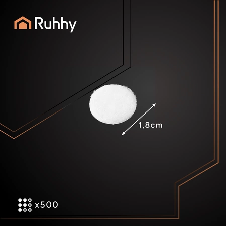 Rzep z Klejem Samoprzylepny Taśma Okrągła 18mm Zestaw Haczyk Pętelka 500szt Ruhhy 25884