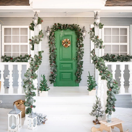 Girlanda Choinkowa Łańcuch Świąteczna 100 cm Sztuczna Zielona Gęsta 1m RUHHY