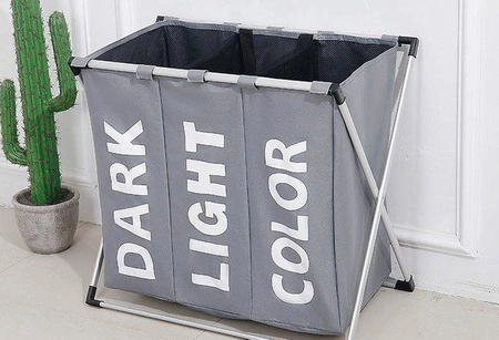 Kosz na Pranie Bieliznę Pojemnik Duży aż 3 Komory RUHHY