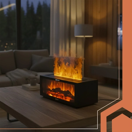 Dyfuzor Zapachowy Aromatoterapia do Olejków Nawilżacz Efekt Kominka 150ml Ruhhy 26453