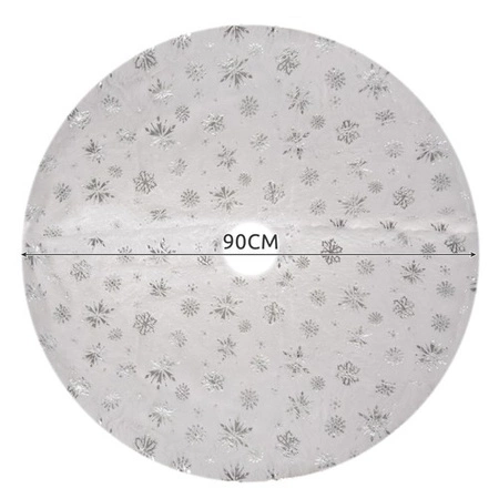 Dywanik pod Choinkę Mata Biały Dywan Futerko 90 cm Duży na Prezenty Okrągły RUHHY