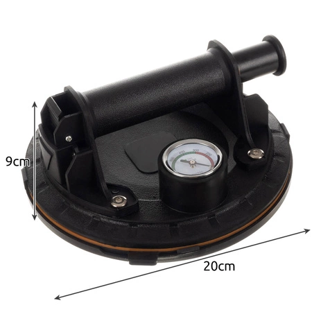 Przyssawka Próżniowa Uchwyt z Pompką i Manometrem do Płytek Glazury Szyb BIGSTREN