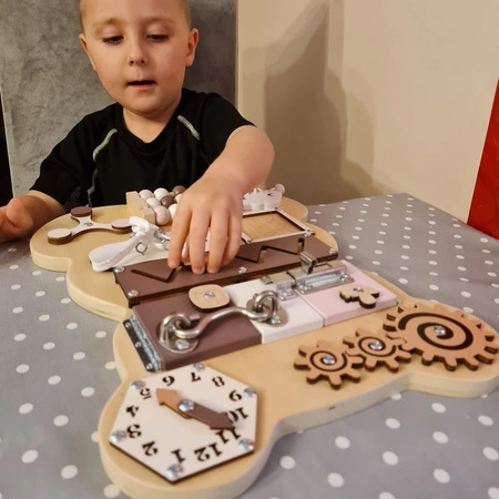 Tablica Manipulacyjna Sensoryczna Montessori 10w1 KRUZZEL