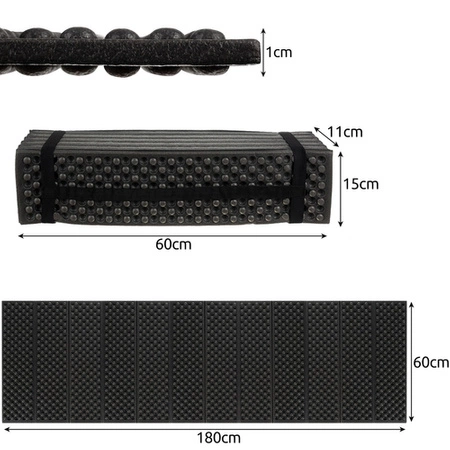 Składana Karimata Turystyczna Mata Gruba Wojskowa do Siedzenia 180cm Pianka TRIZAND