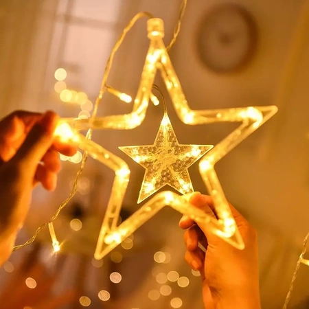 Kurtyna Lampki 138 LED Choinkowe Wiszące USB Pilot ISO TRADE