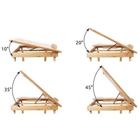 Stolik pod Laptopa Bambusowy do Łóżka Taca Podstawka Składany Regulowany RUHHY