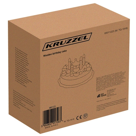 Drewniany Tort Urodzinowy do Krojenia Magnesy 48el ISO TRADE