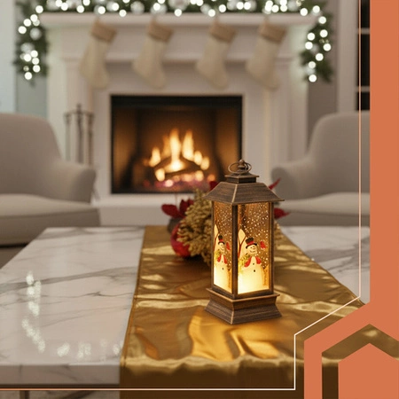 Lampka LED Lampion na Baterie Latarenka Świąteczna Dekoracja Ozdoba Miedź Ruhhy 26754