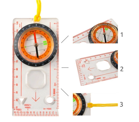 Kompas Mapowy Płytkowy Podziałka Busola Mapnik TRIZAND