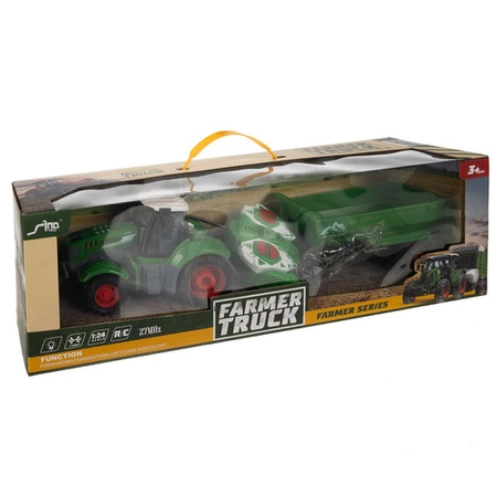 Traktor Zabawka Zdalnie Sterowany z Przyczepą Ciągnik na Pilot + Wywrotka RUHHY