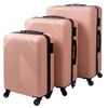 Walizka Podróżna Zestaw Walizek Duża Średnia Mała Walizki na Kółkach Bagaż różowe Trizand 26663
