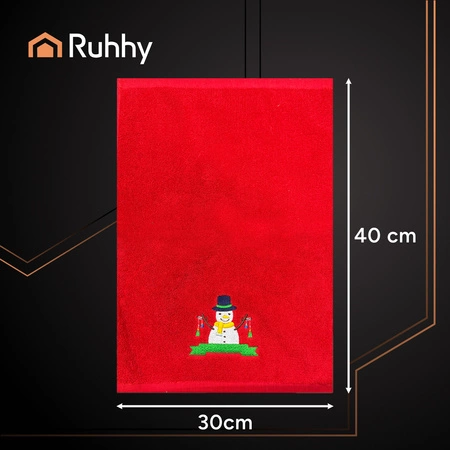 Ręczniki Świąteczne RUHHY 3szt Bawełniane z Haftem Czerwony Zielony Biały