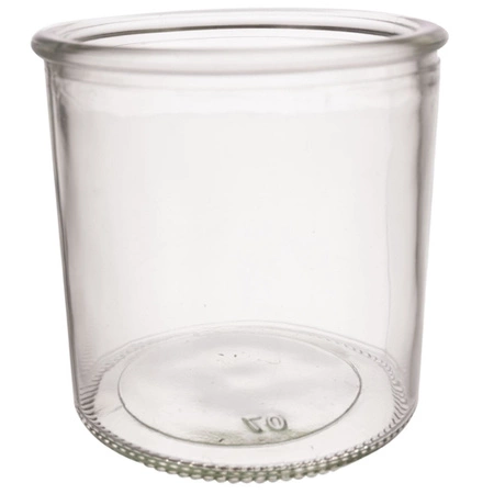 Lampion Bambusowy Drewniany Rattanowy 40cm na Taras ze Szkłem Beż Świecznik