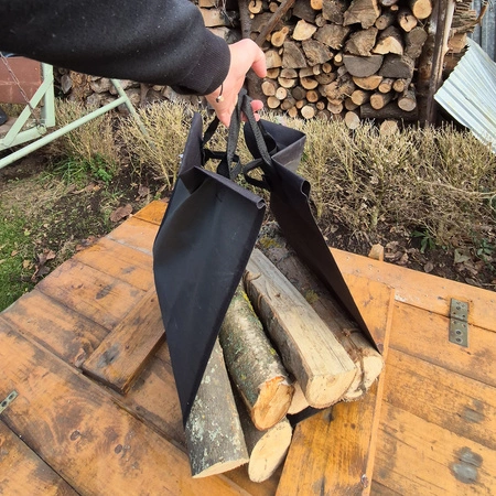 Metalowy Stojak na Drewno Kominkowe Opałowe do Kominka 2w1 + Torba XXL KAMINER