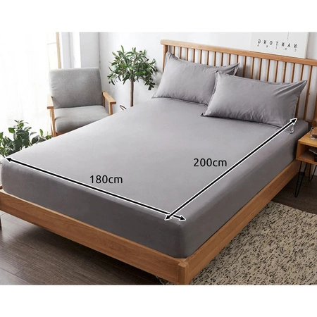 Prześcieradło z Gumką Jersey Grube Bawełna 180x200 cm Bawełniane Szare PL RUHHY