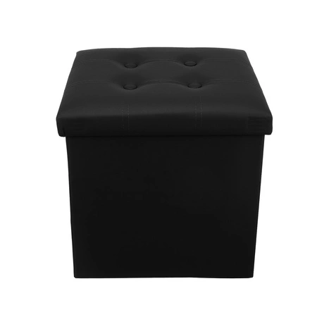 Pufa ze Schowkiem Siedzisko Puf Schowek Kufer Kostka z Ekoskóry Składana Ruhhy 25779
